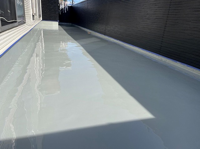 富士河口湖町　ベランダ　バルコニー　ウレタン　防水工事